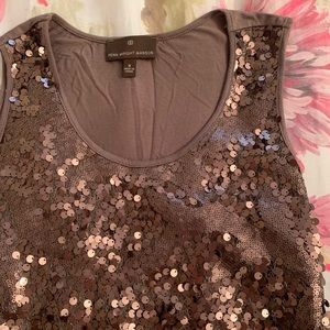 Brown Sequin Tank Top
